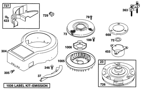 Blower Hsg,flywheels,screens Diagram and Parts List for 285707-0670-XX  Briggs and Stratton Engine